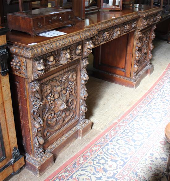 Large carved oak sideboard